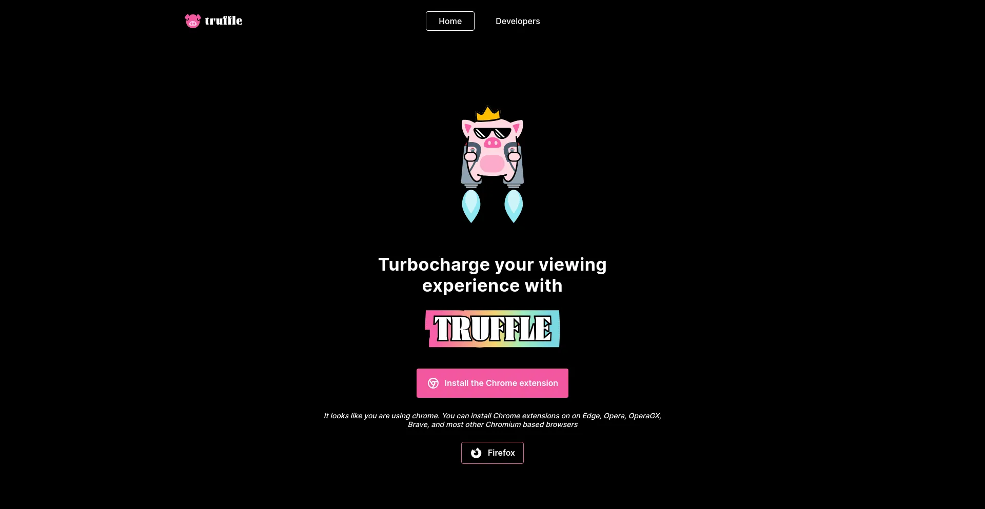 Screenshot of truffle.vip homepage