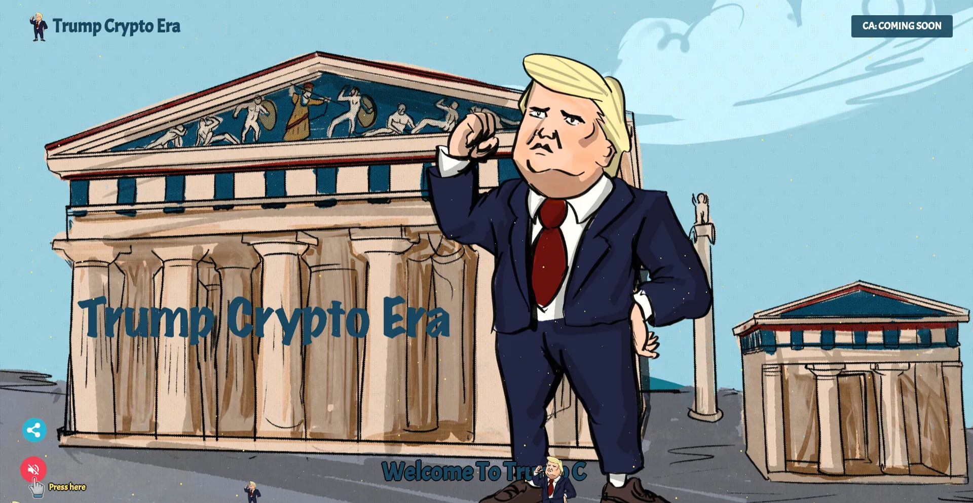 Screenshot of trumpcryptoera.com homepage