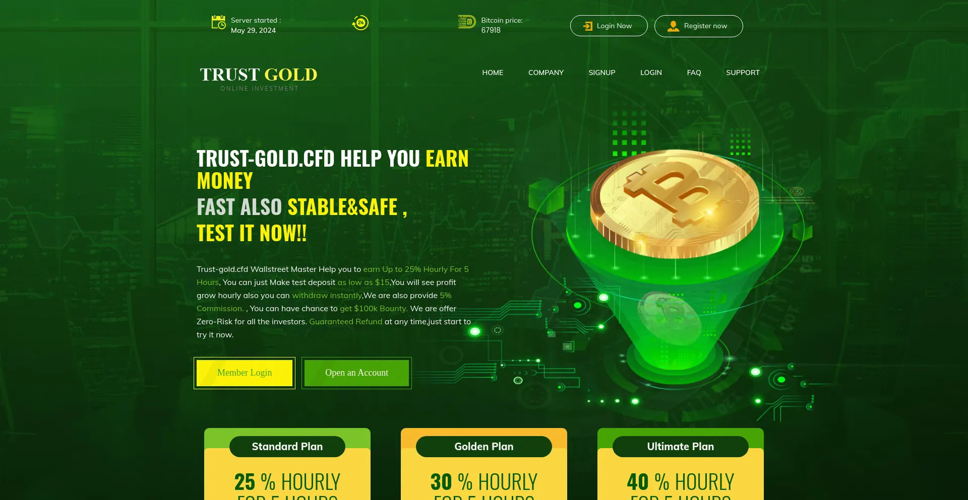 Screenshot of trust-gold.cfd homepage