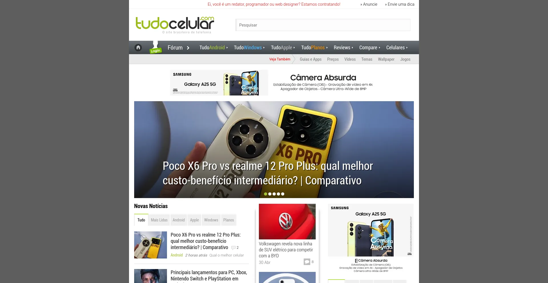 Screenshot of tudocelular.com homepage