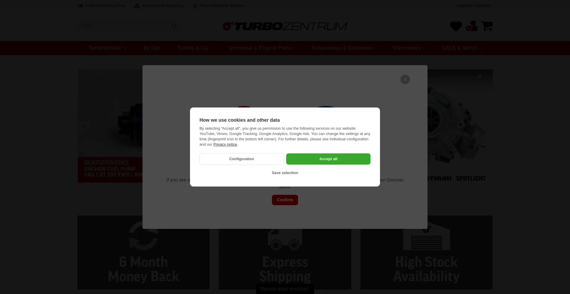 Screenshot of turbozentrum.co.uk homepage