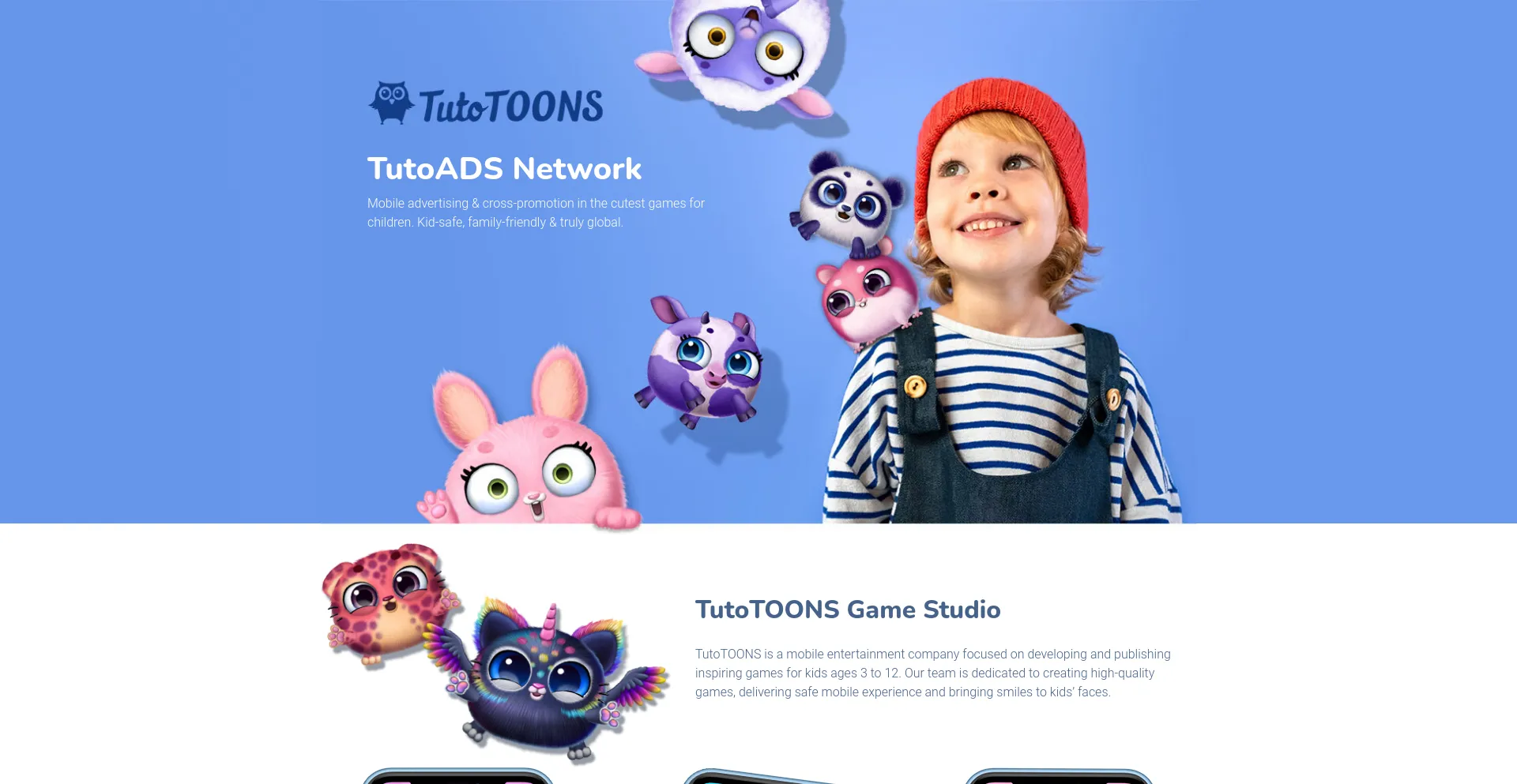 Screenshot of tutoads.tv homepage