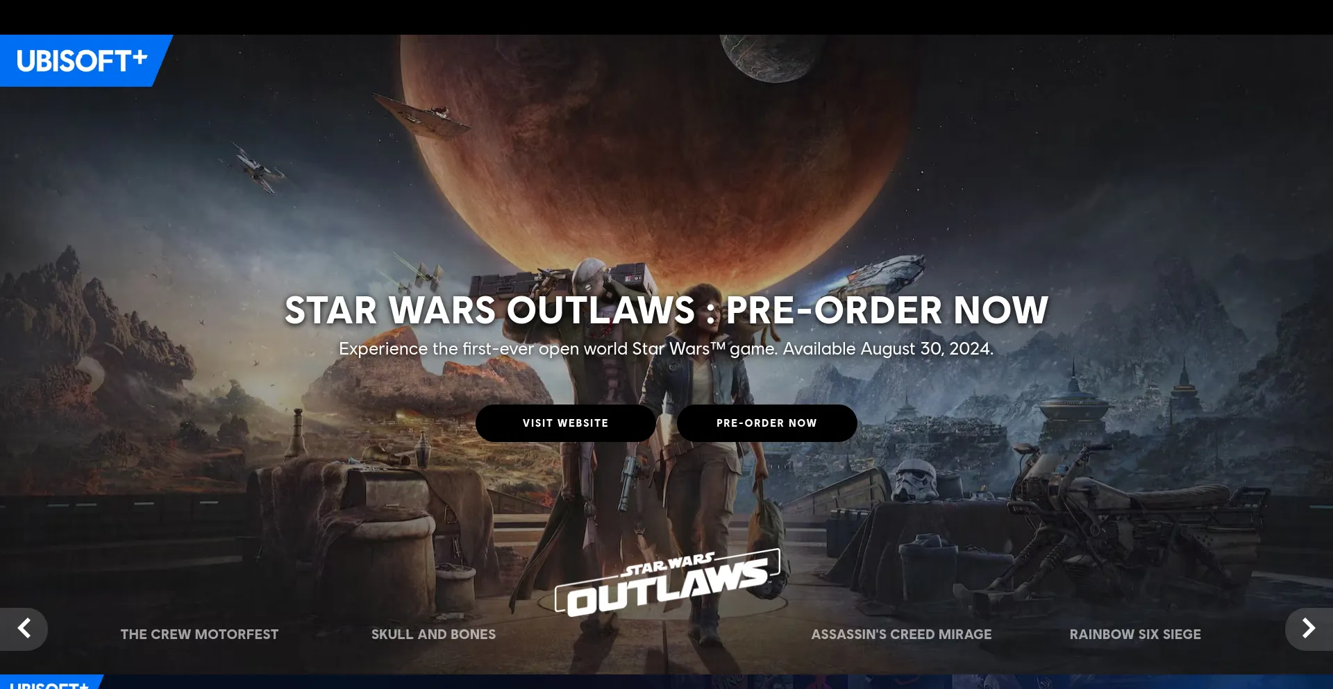 Screenshot of ubisoft.com homepage