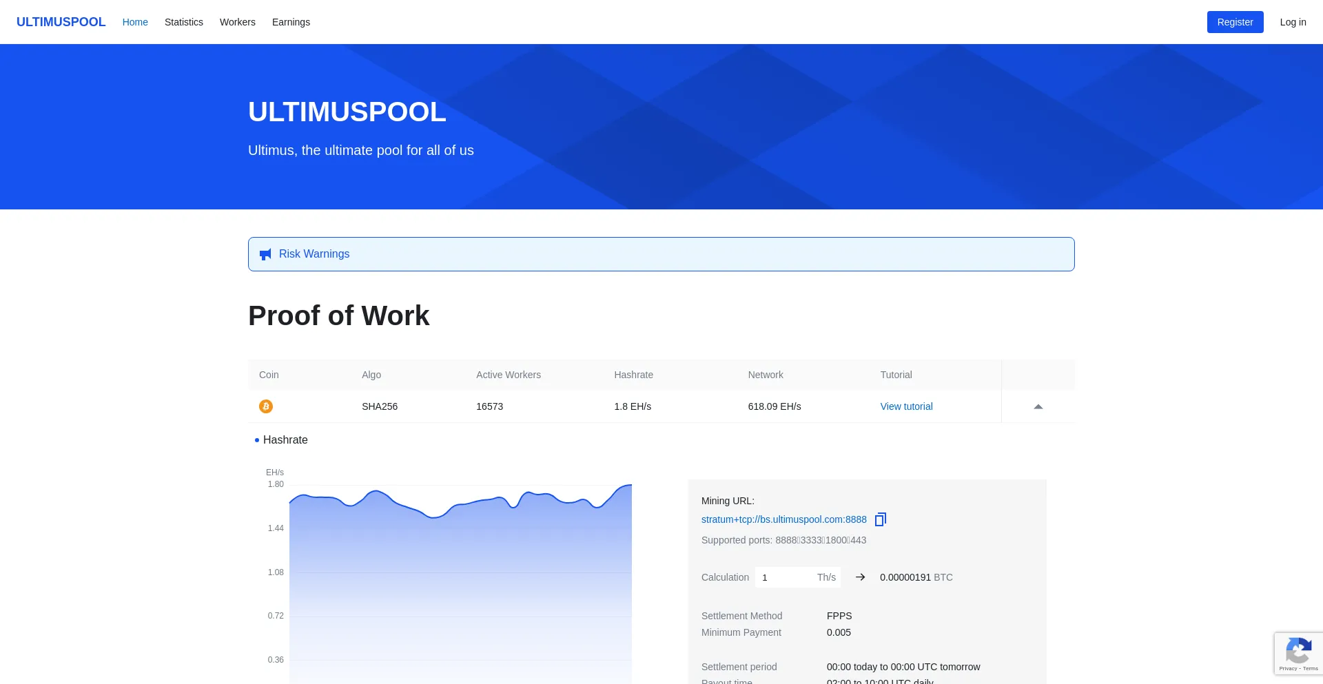 Screenshot of ultimuspool.com homepage