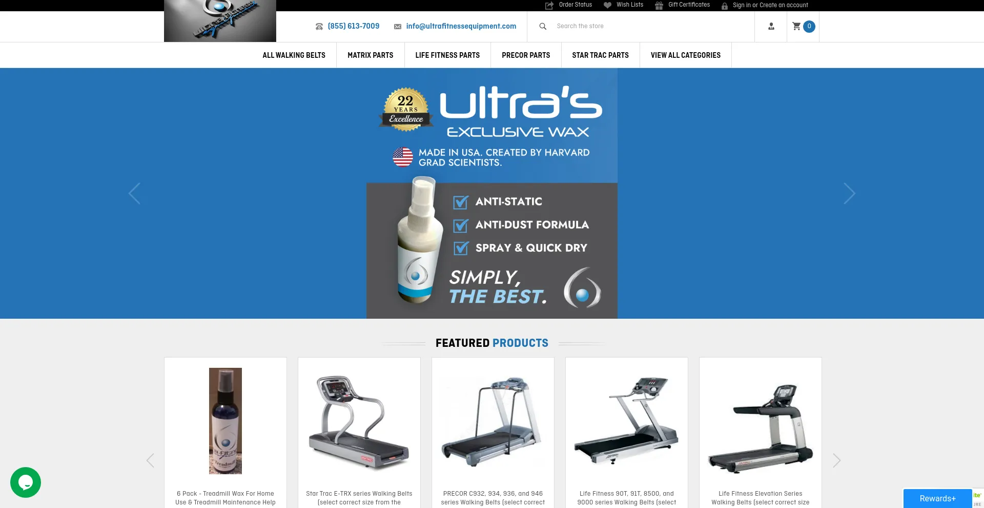 Screenshot of ultrafitnessequipment.com homepage