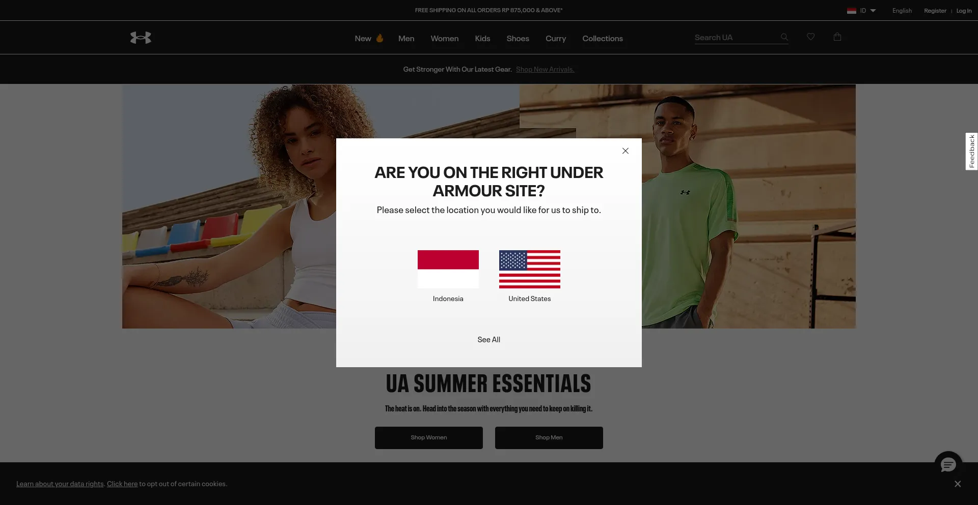 Screenshot of underarmour.co.id homepage