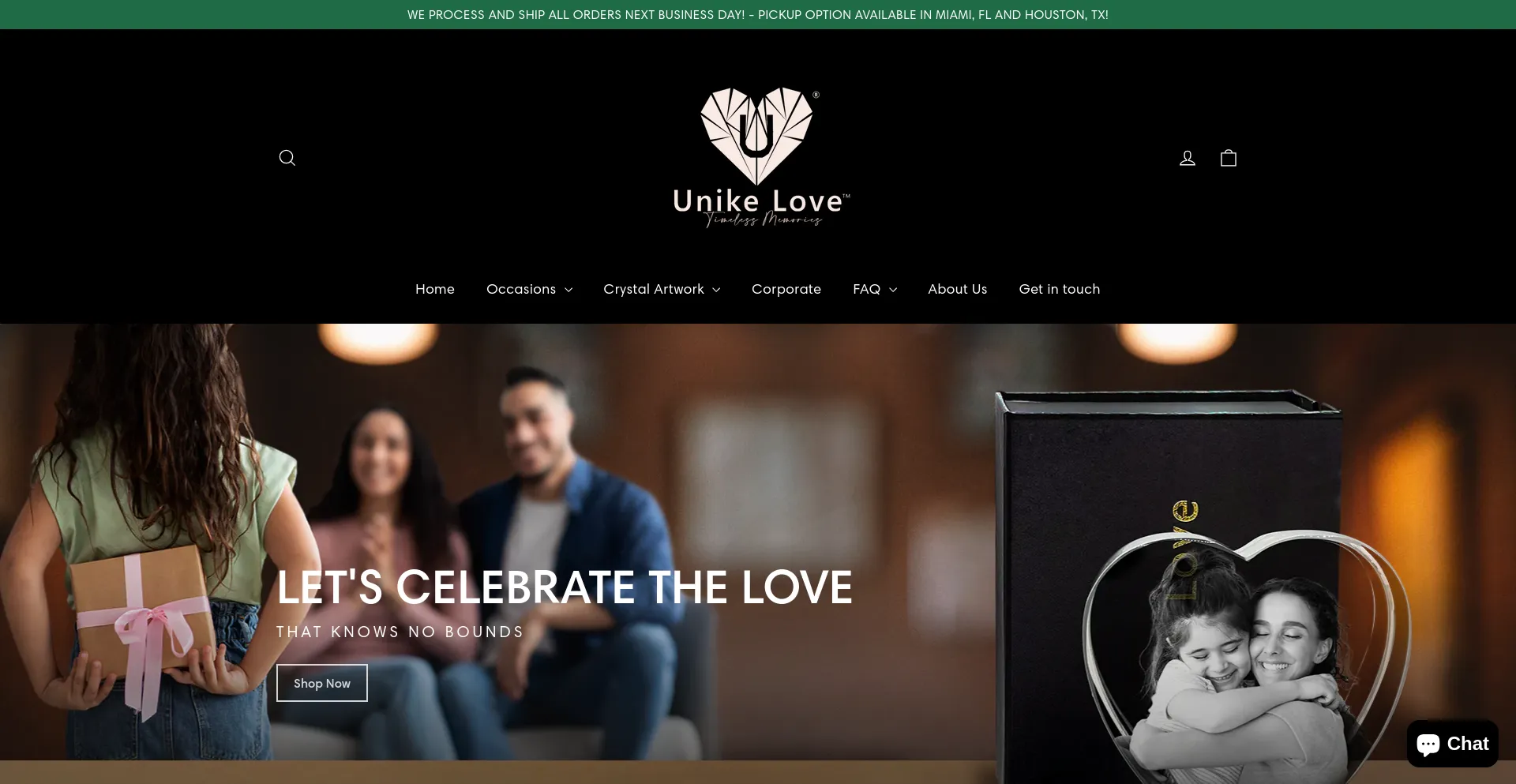 Screenshot of unikeloveshop.com homepage