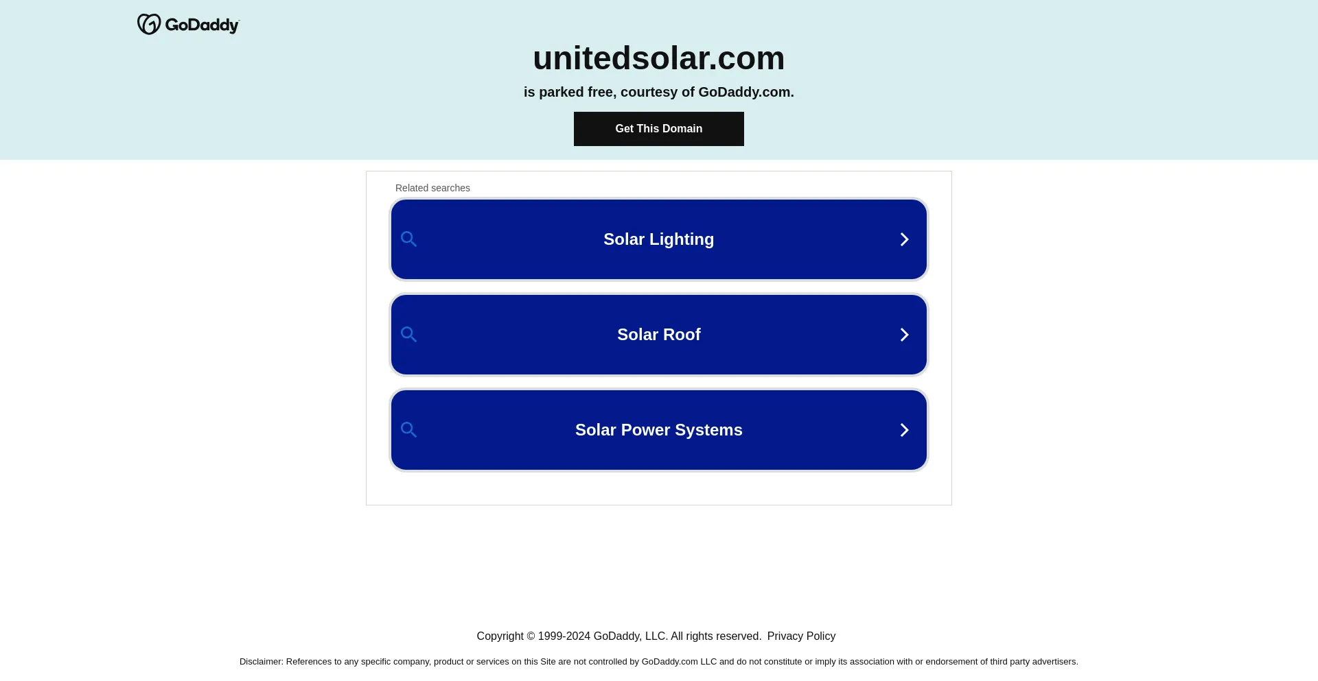 Screenshot of unitedsolar.com homepage