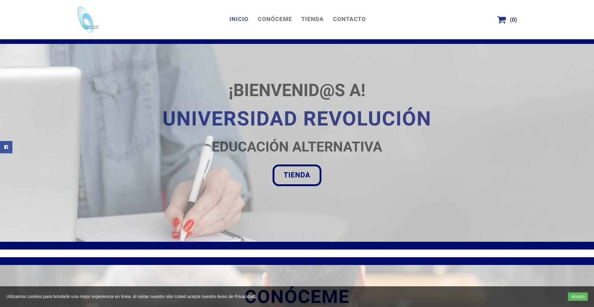 Screenshot of universidadrevolucion.com.mx homepage