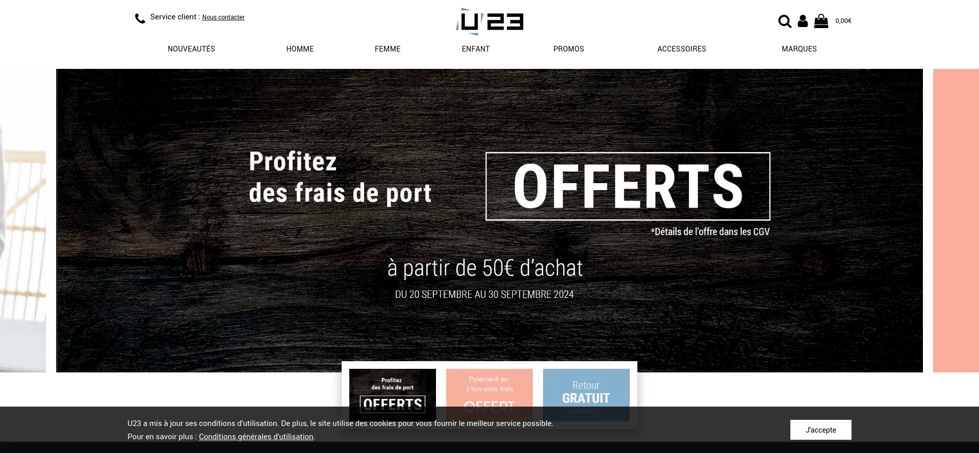 Screenshot of usine23.com homepage