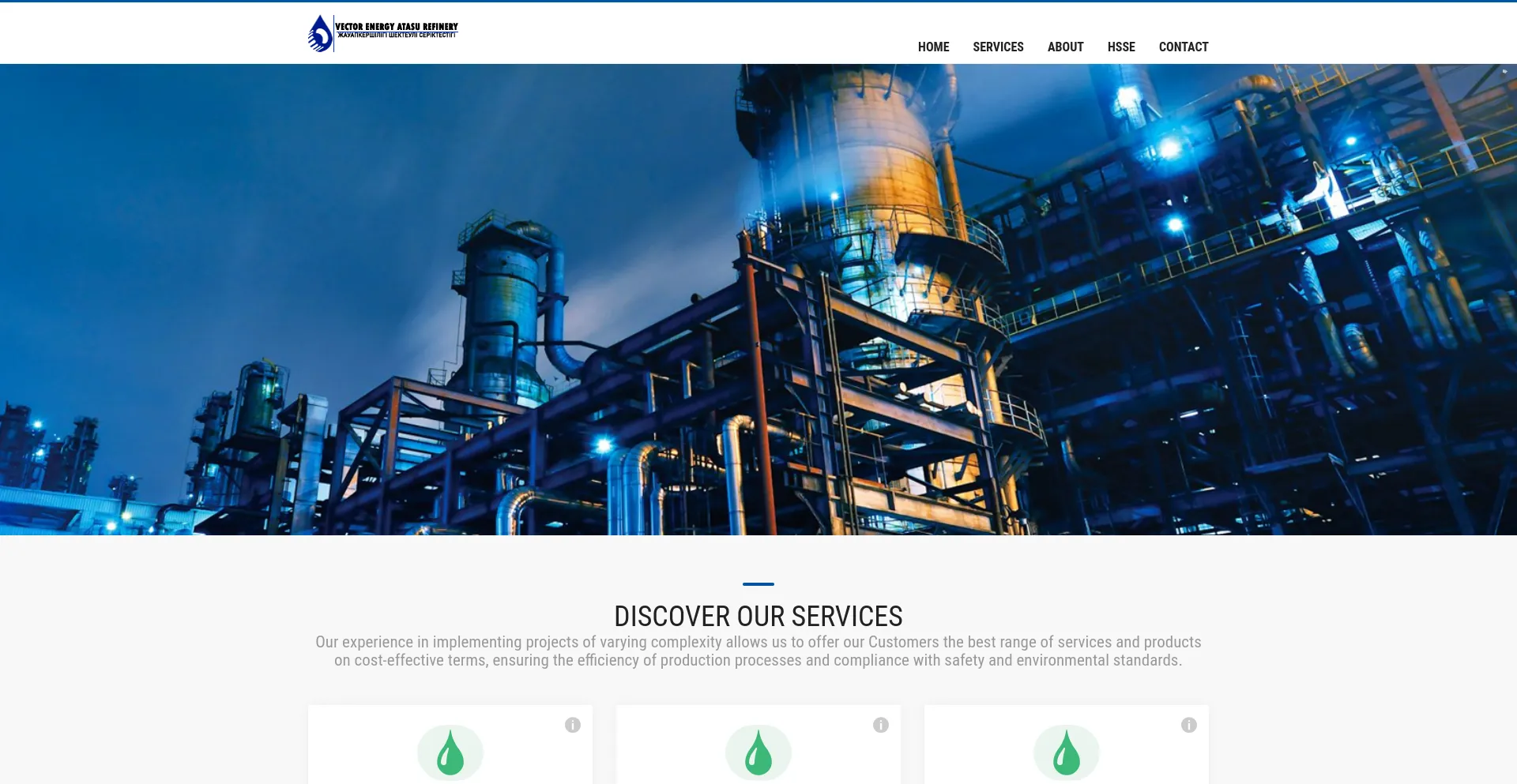 Screenshot of vectorenergyatasu.kz homepage