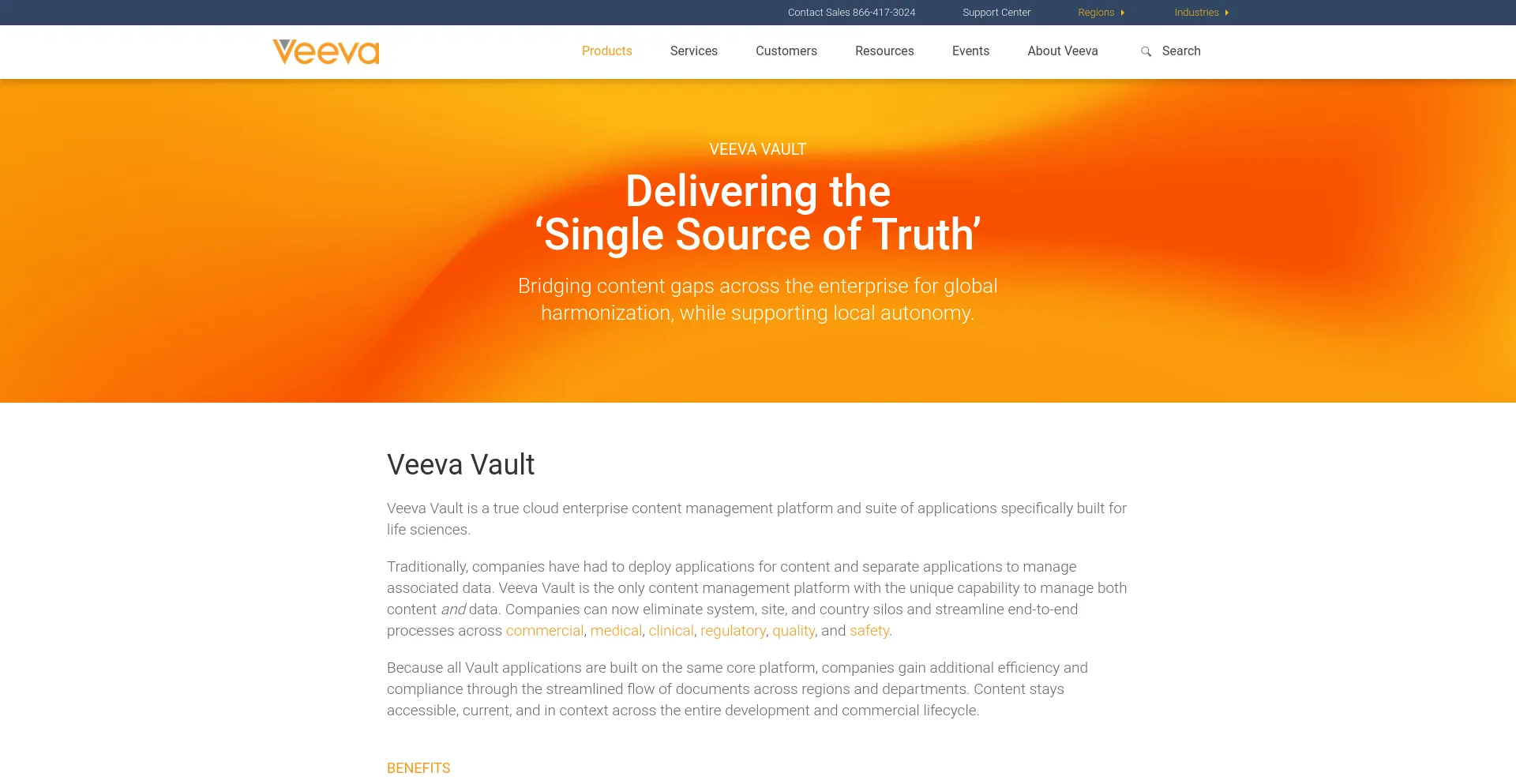 Screenshot of veevavault.com homepage