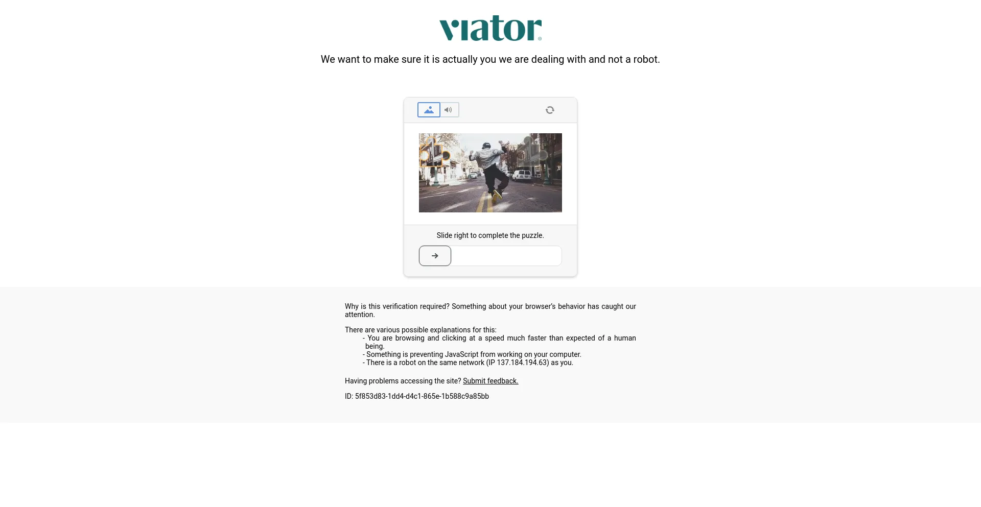 Screenshot of viator.com homepage