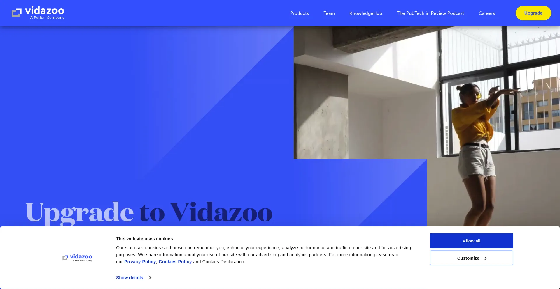 Screenshot of vidazoo.com homepage