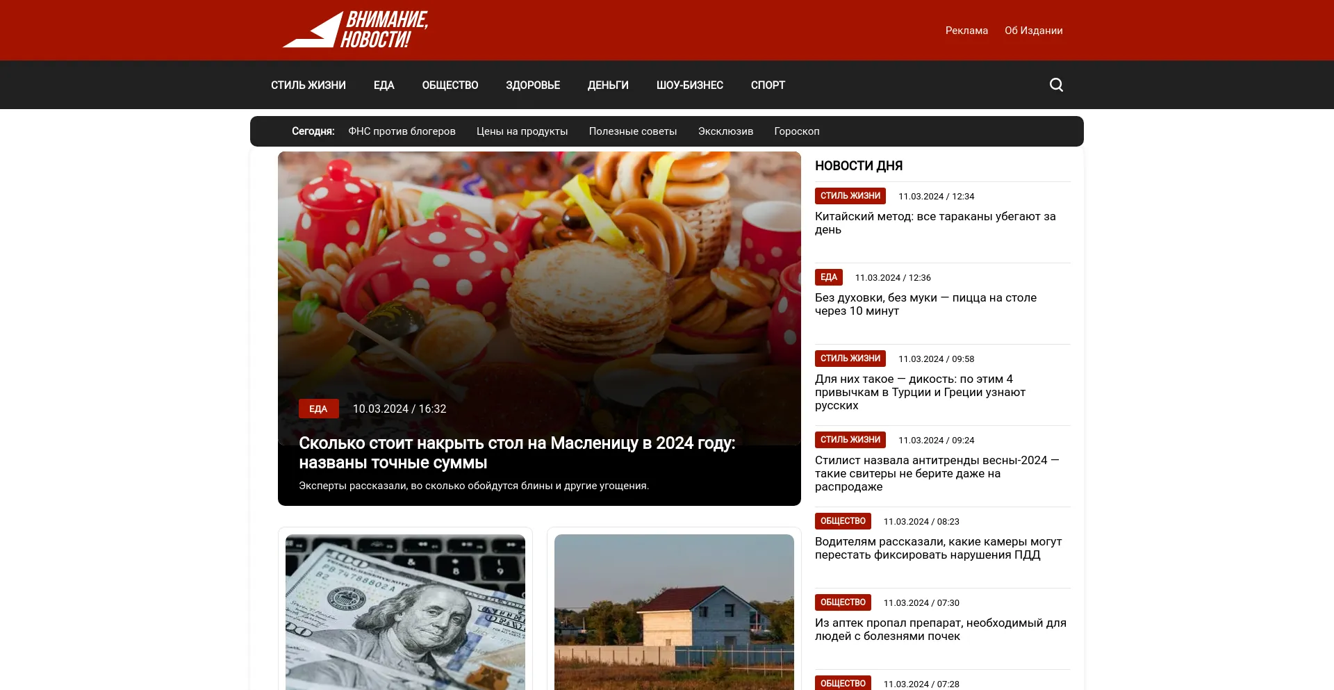 Screenshot of vnimanie.pro homepage