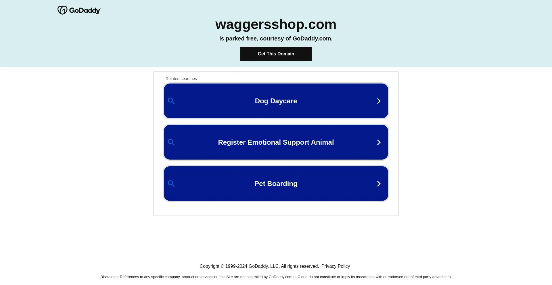 Screenshot of waggersshop.com homepage