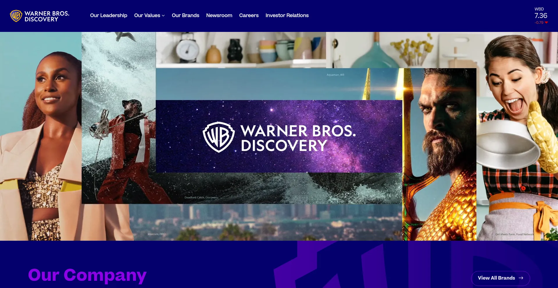 Screenshot of warnermedia.com homepage