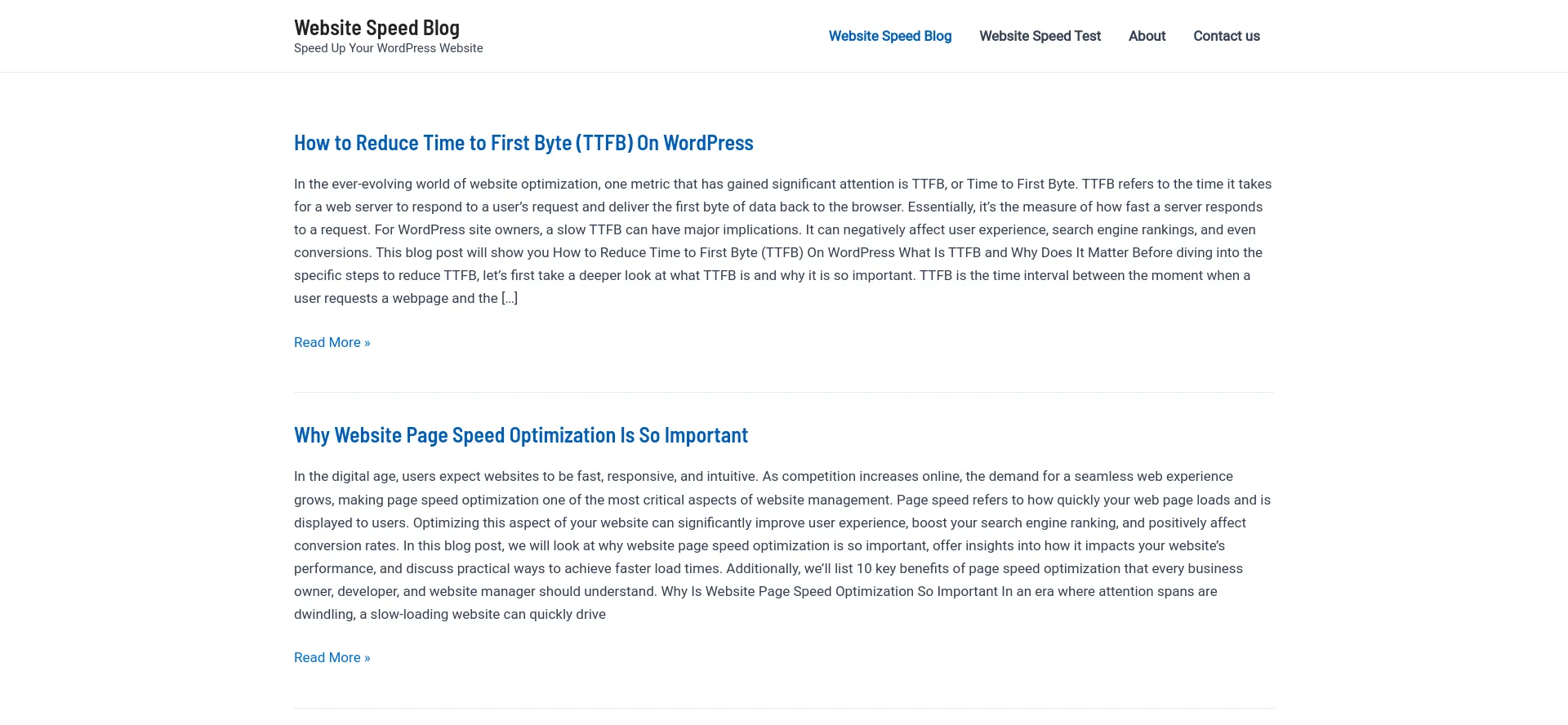 Screenshot of websitespeed.uk homepage