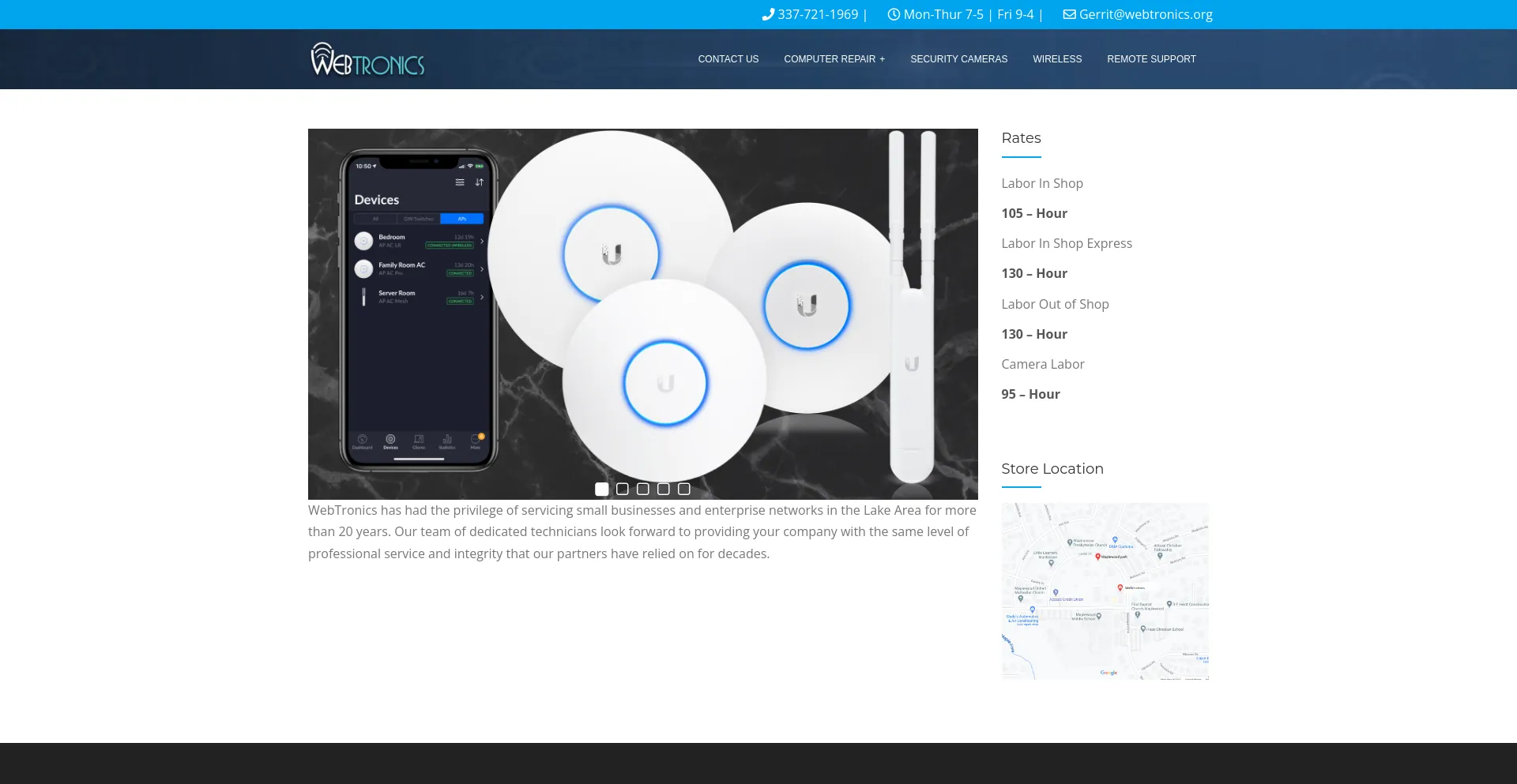 Screenshot of webtronics.org homepage