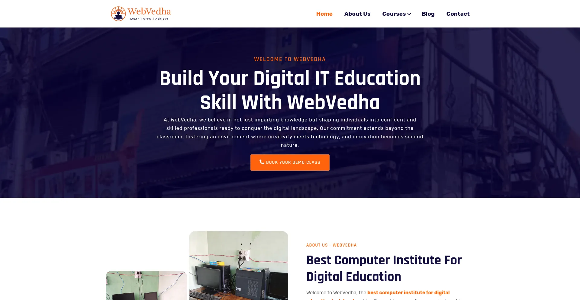 Screenshot of webvedha.com homepage