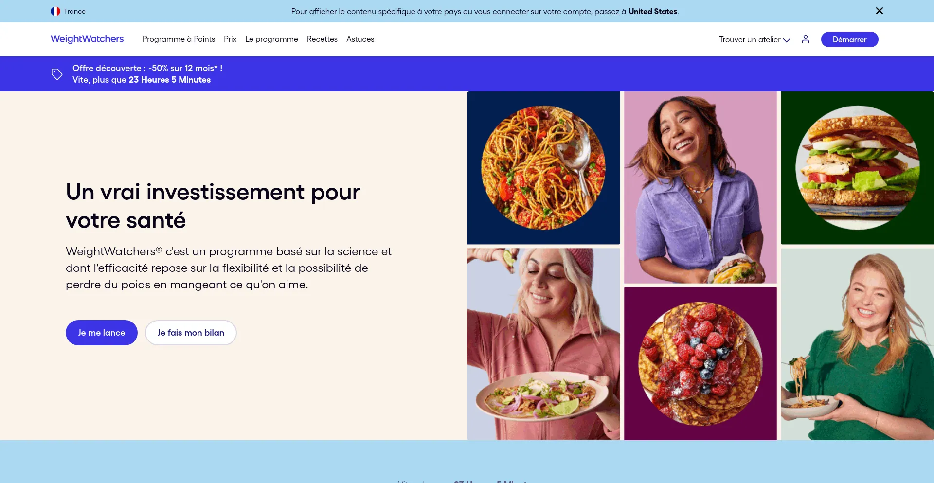 Screenshot of weightwatchers.fr homepage