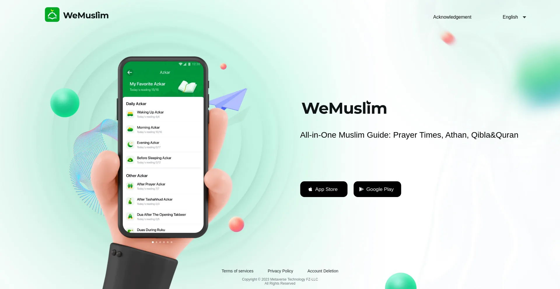 Screenshot of wemuslim.com homepage