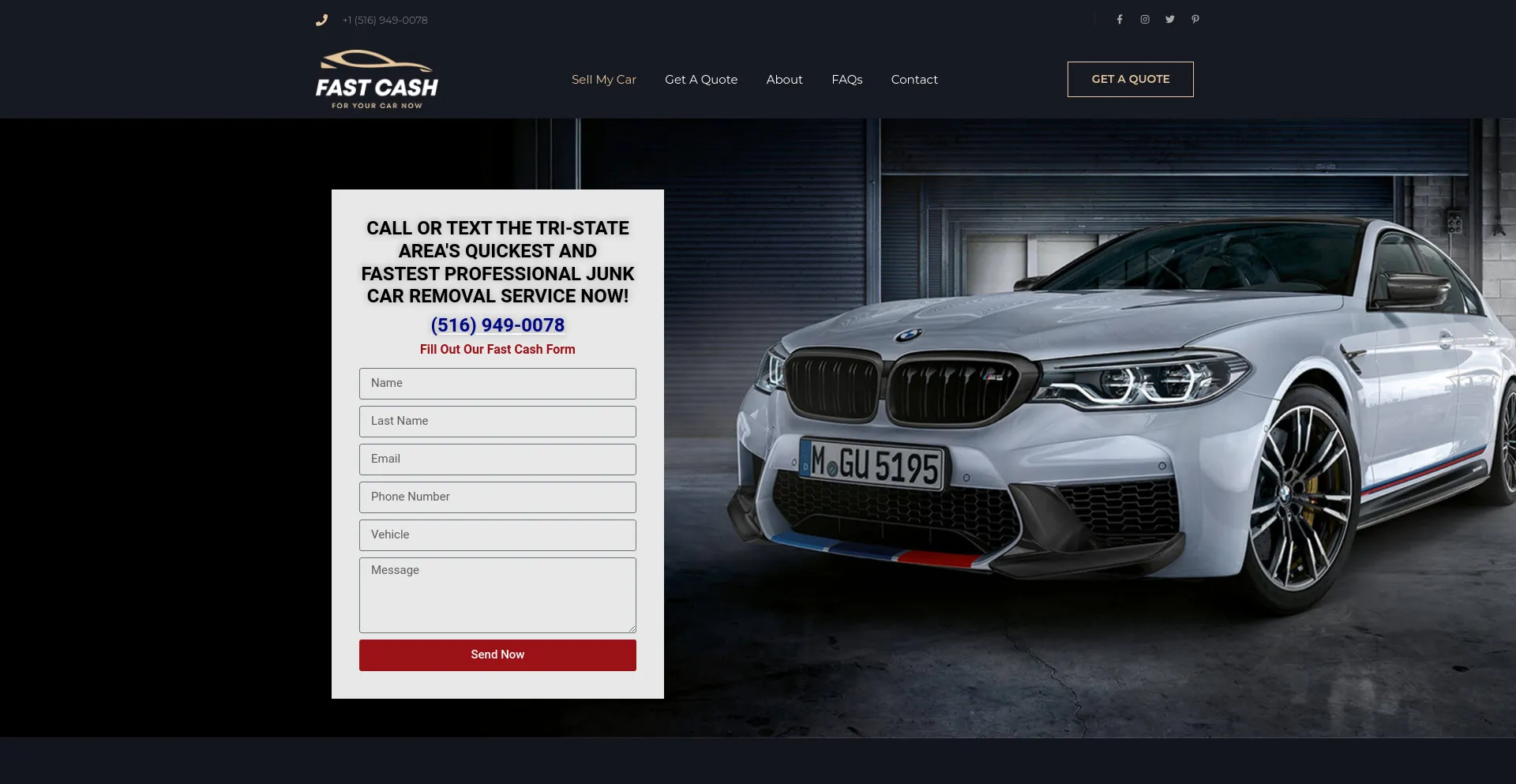 Screenshot of wepaycashforanycar.com homepage