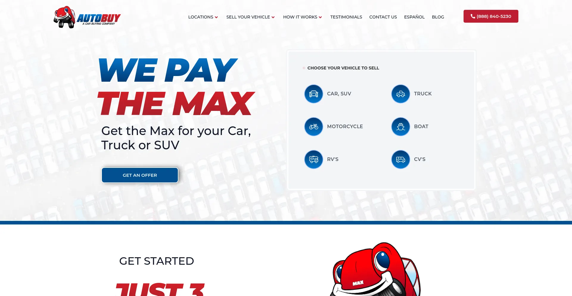 Screenshot of wepaythemax.com homepage