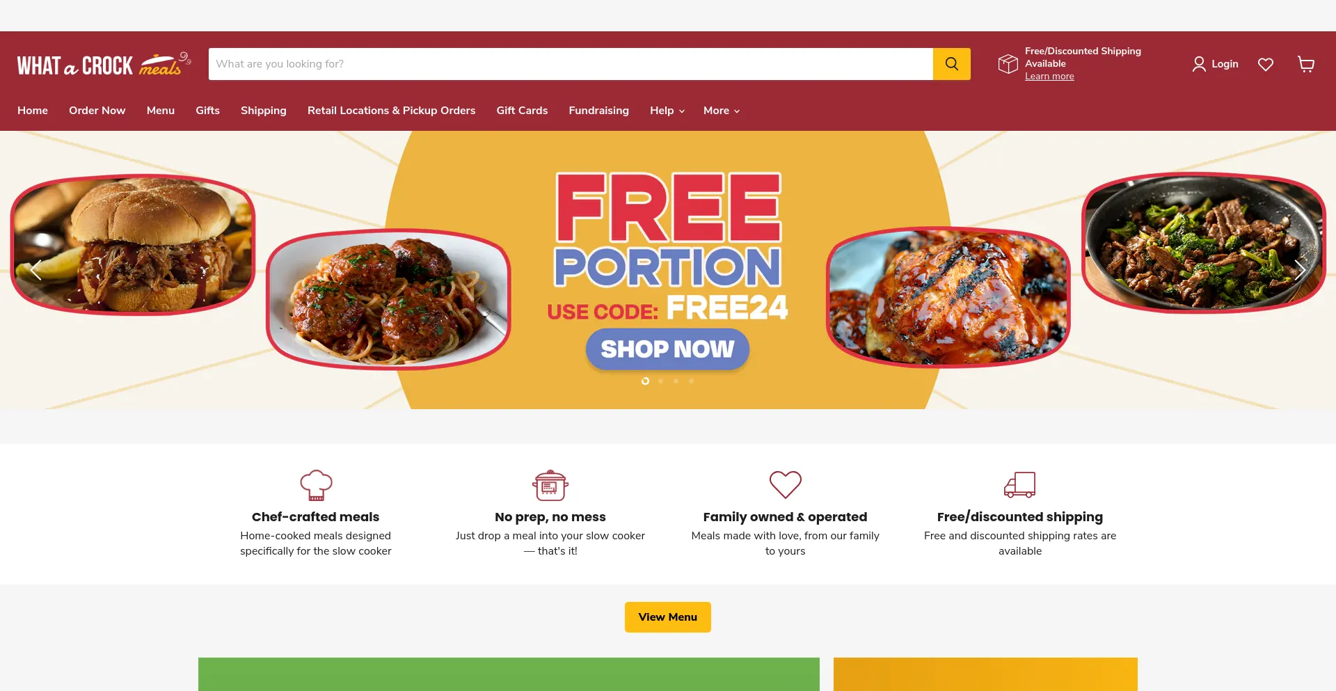 Screenshot of whatacrockmeals.com homepage