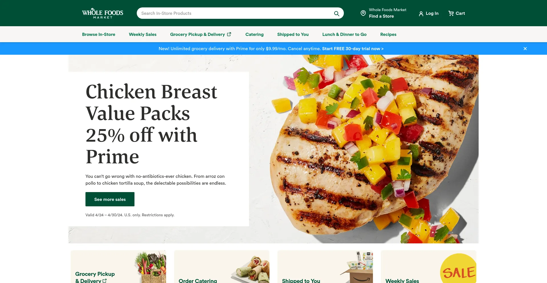 Screenshot of wholefoodsmarket.com homepage