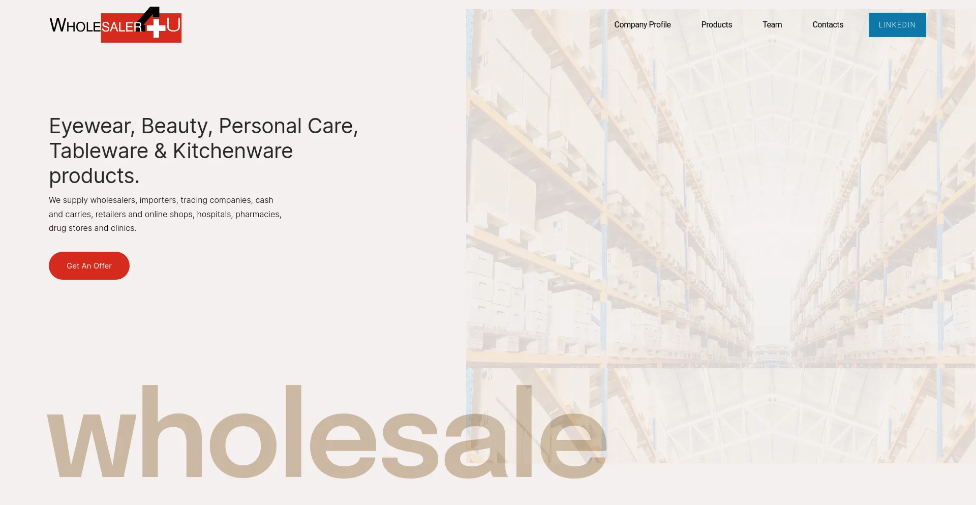 Screenshot of wholesaler4u.eu homepage