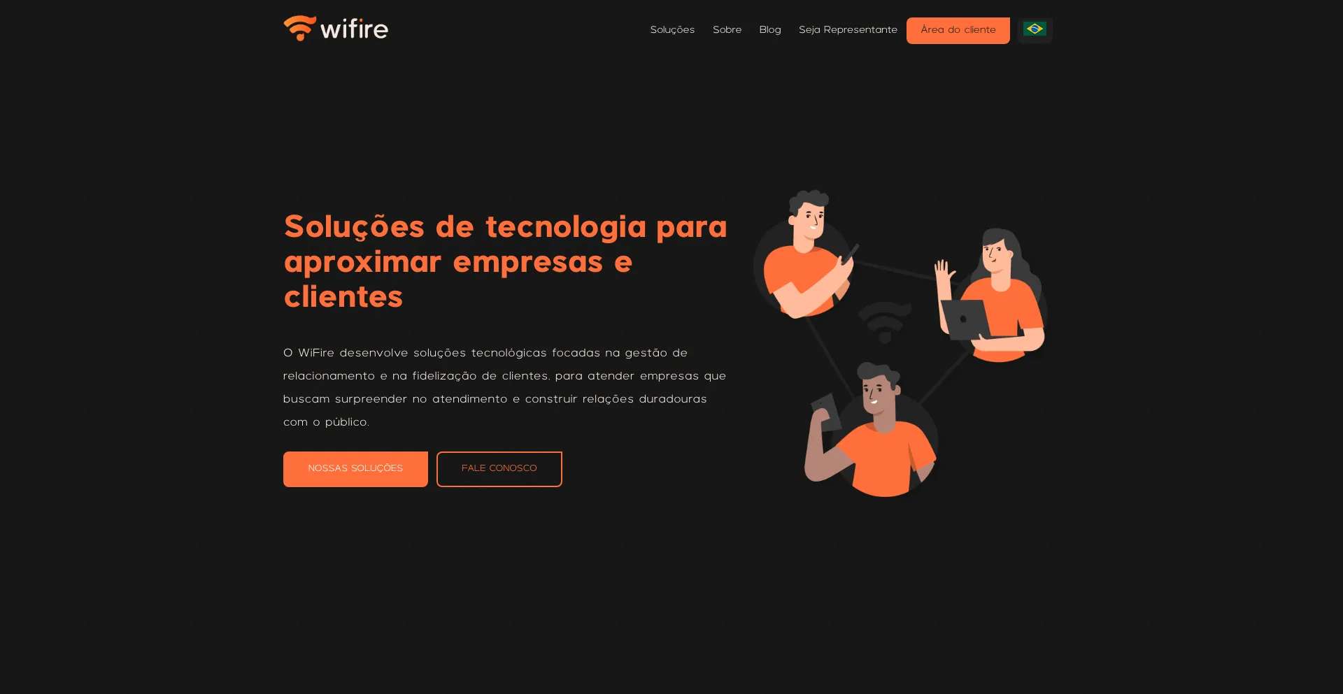 Screenshot of wifire.me homepage