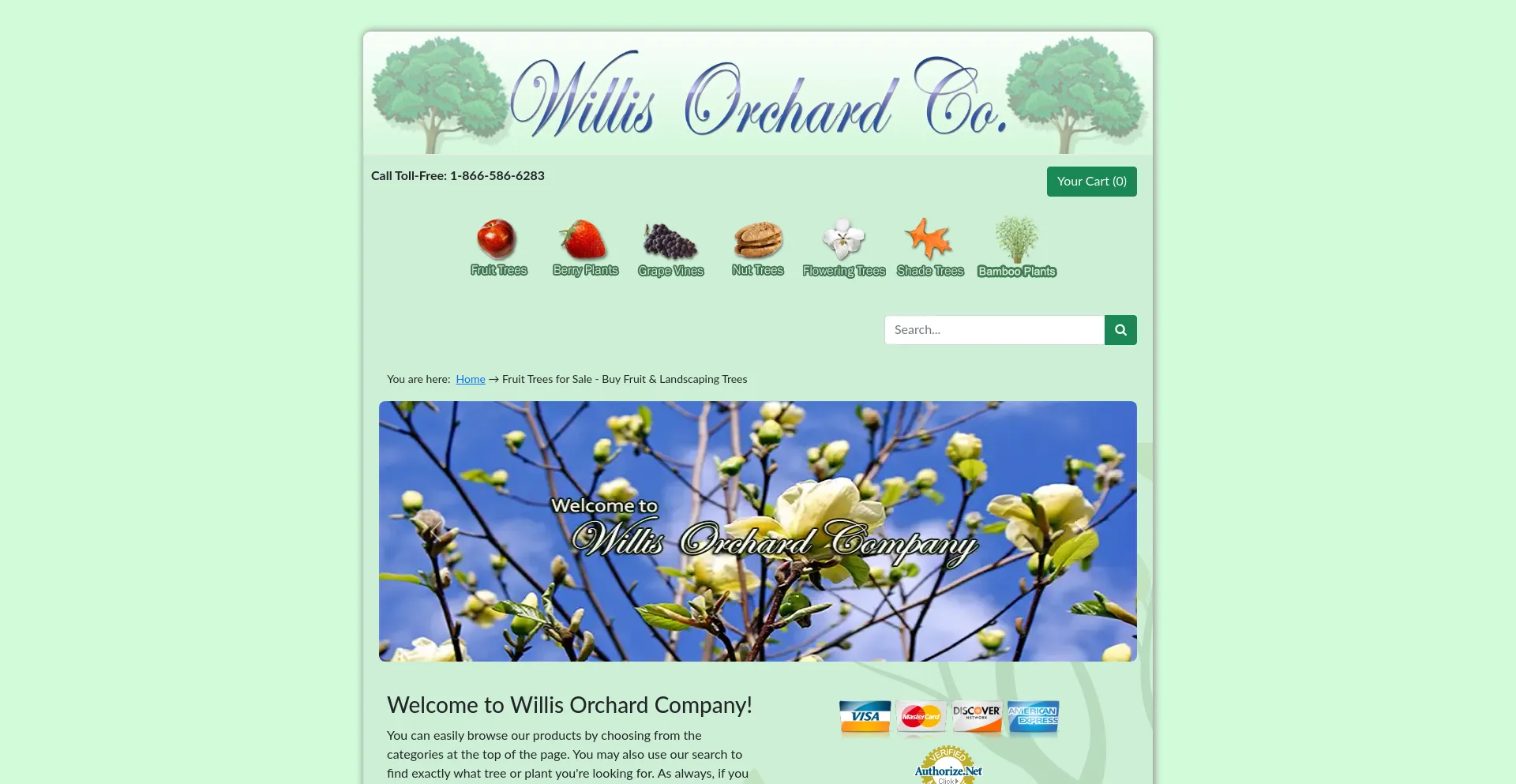 Screenshot of willisorchards.com homepage