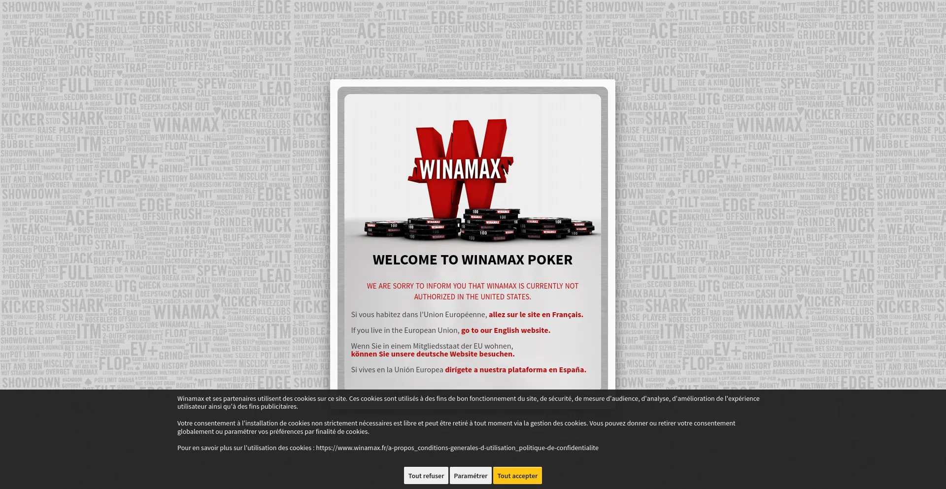 Screenshot of winamax.fr homepage