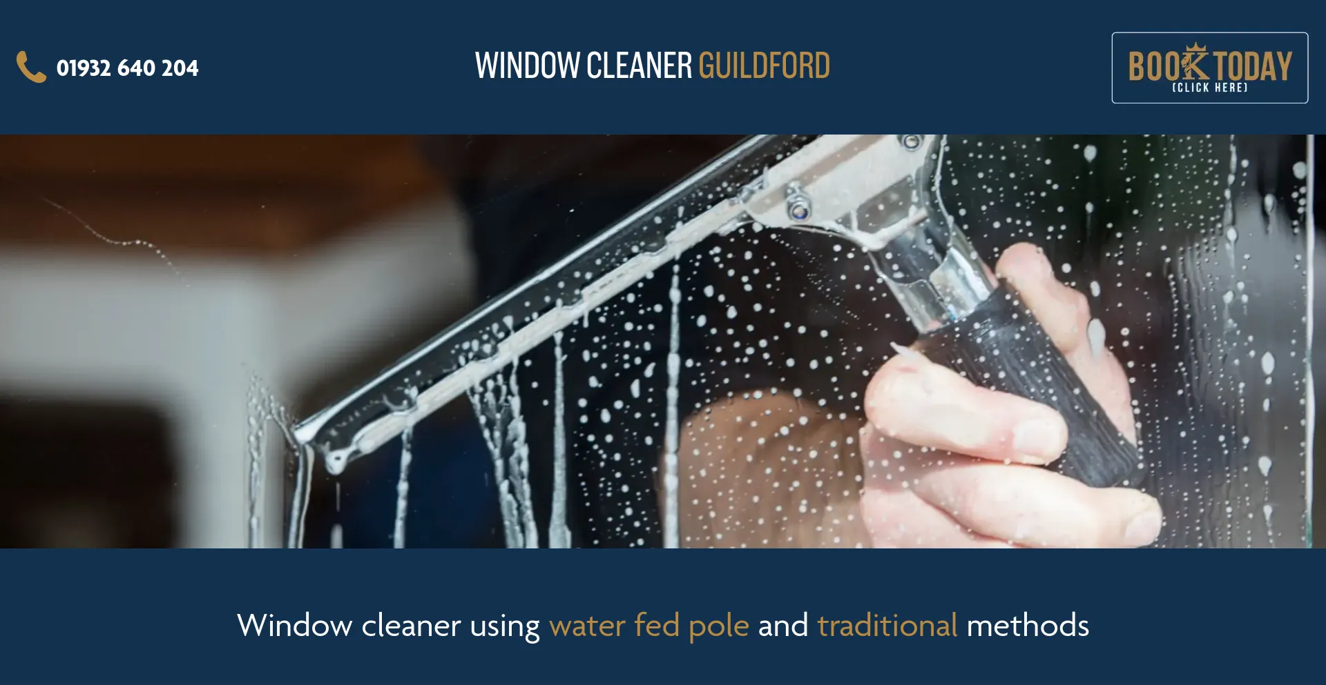 Screenshot of windowcleanerguildford.co.uk homepage