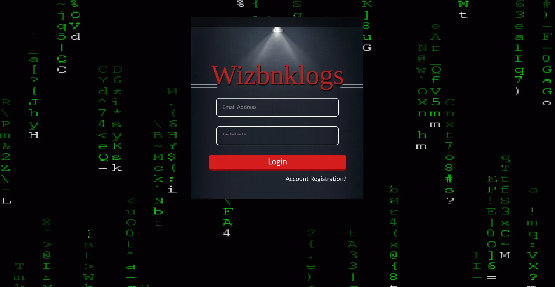 Screenshot of wizbnklogs.com homepage