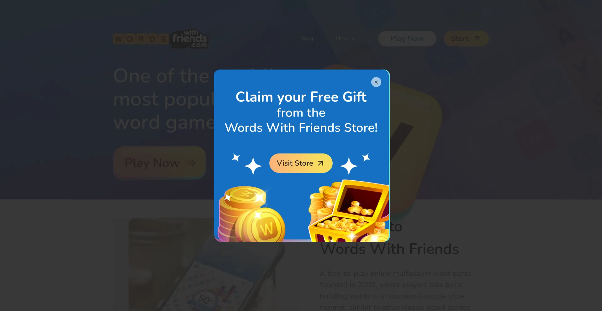 Screenshot of wordswithfriends.com homepage