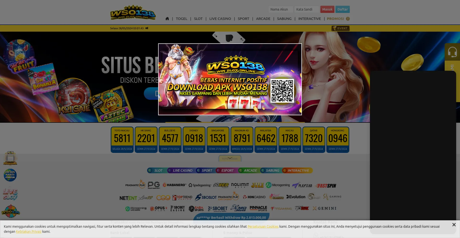 Screenshot of wsoscatter.com homepage