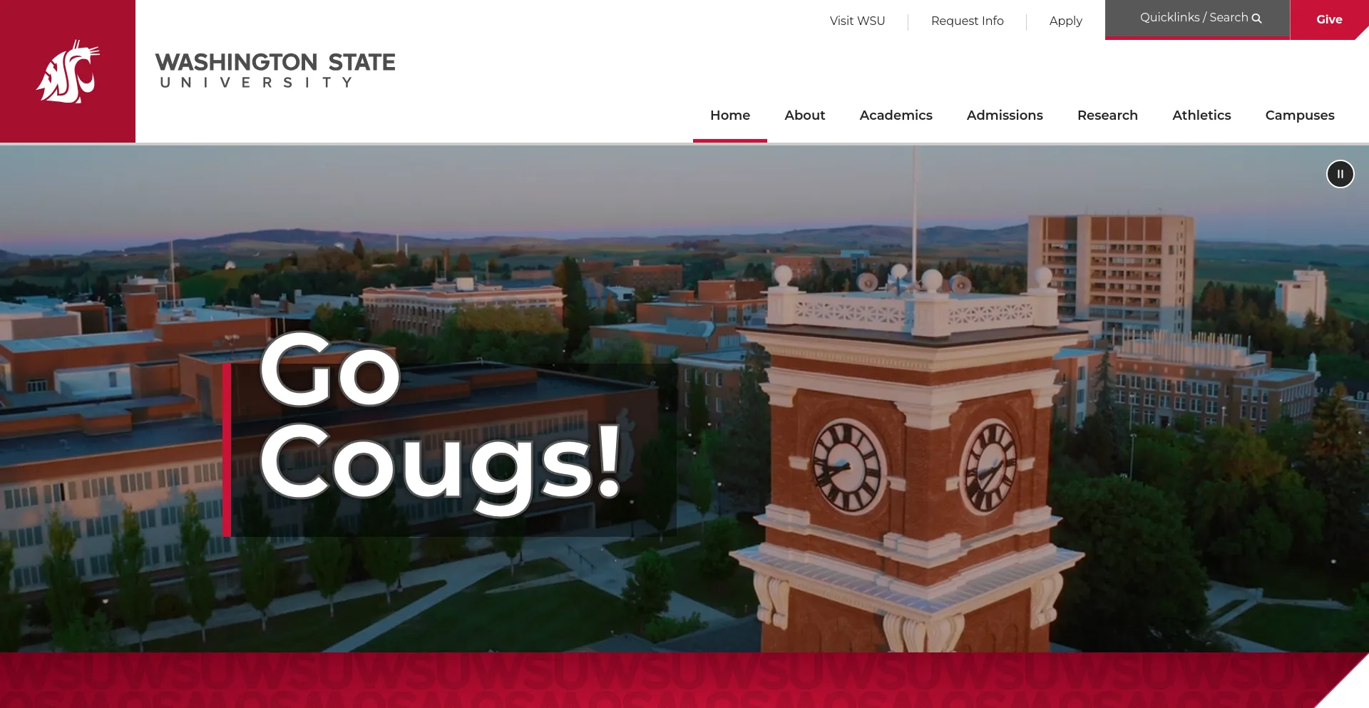 Screenshot of wsu.edu homepage