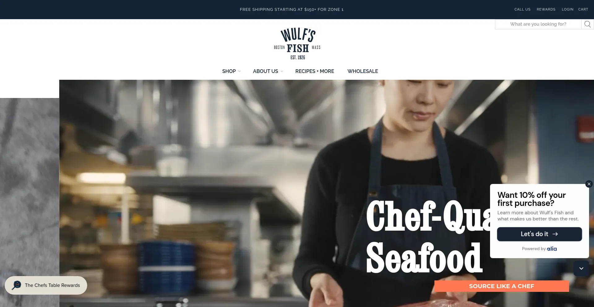 Screenshot of wulfsfish.com homepage