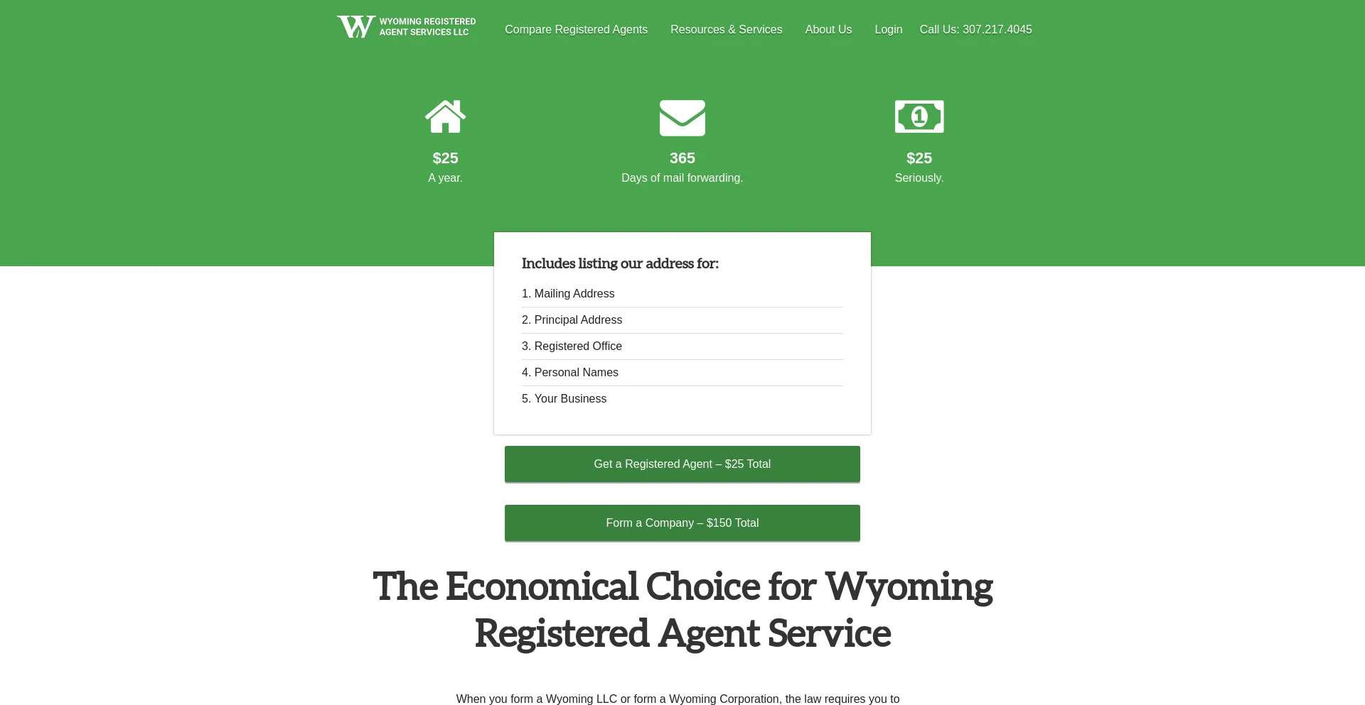 Screenshot of wyomingagents.com homepage