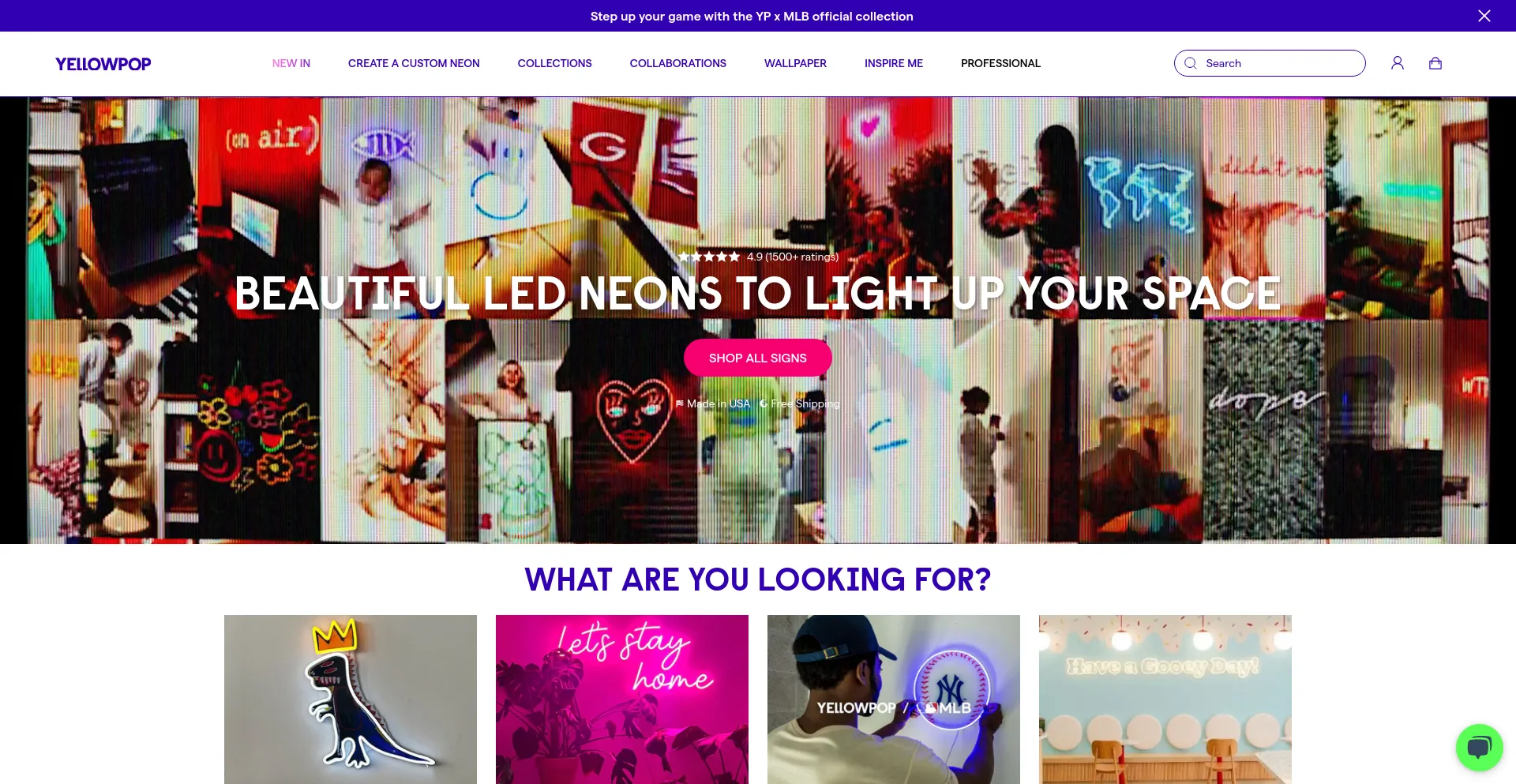 Screenshot of yellowpop.com homepage