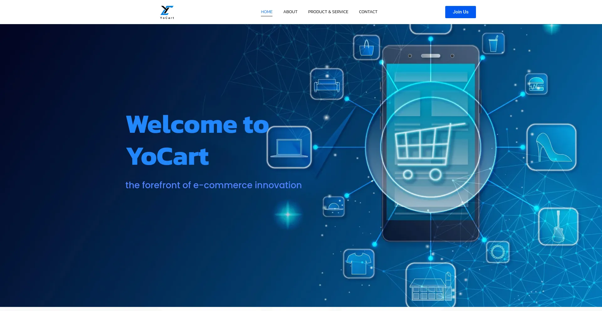 Screenshot of yo-cart.com homepage