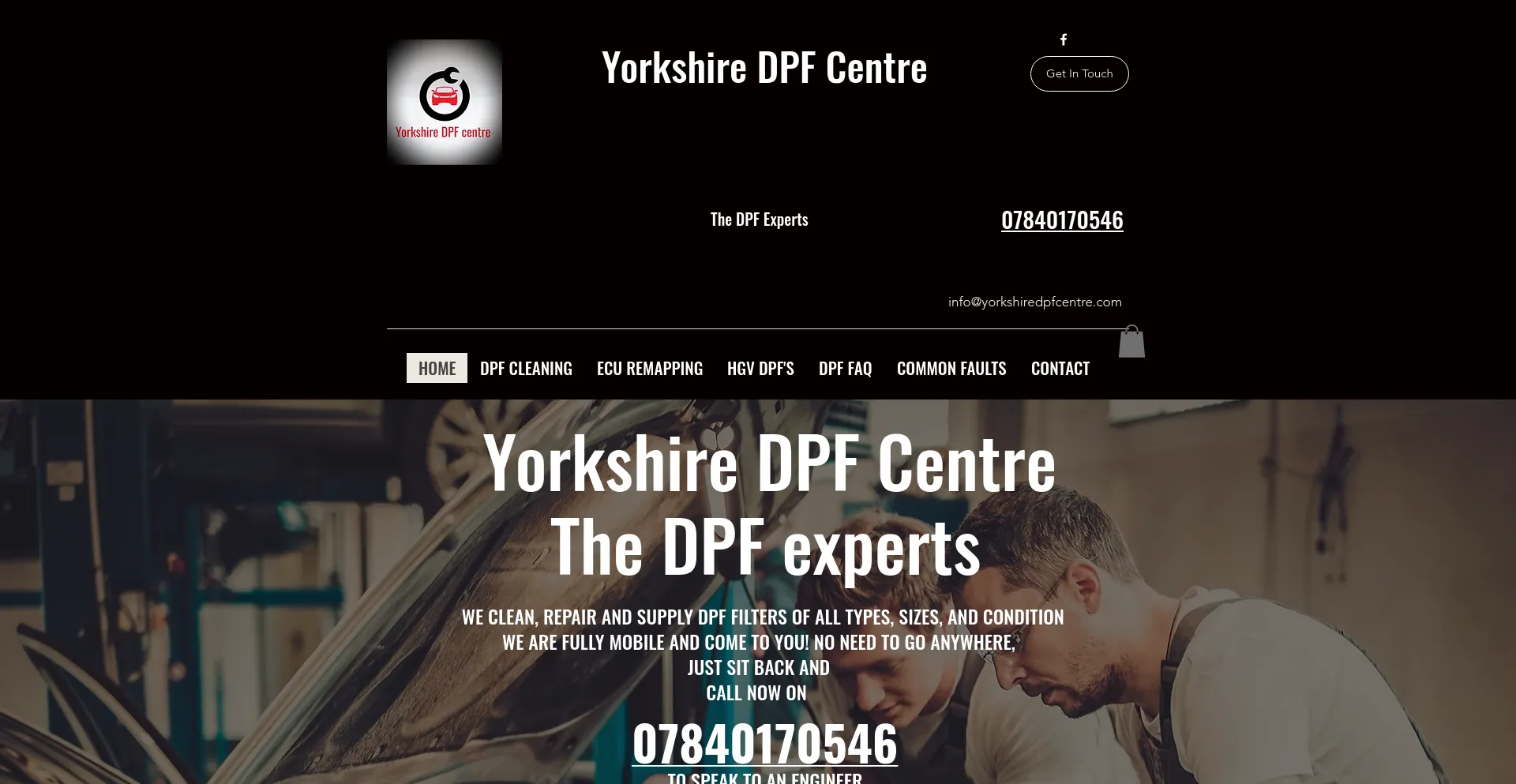 Screenshot of yorkshiredpfcentre.com homepage