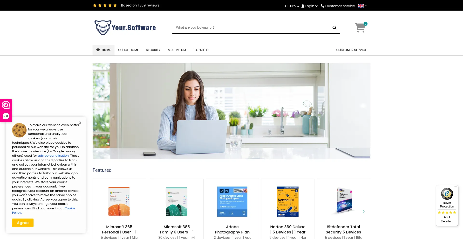 Screenshot of your.software homepage