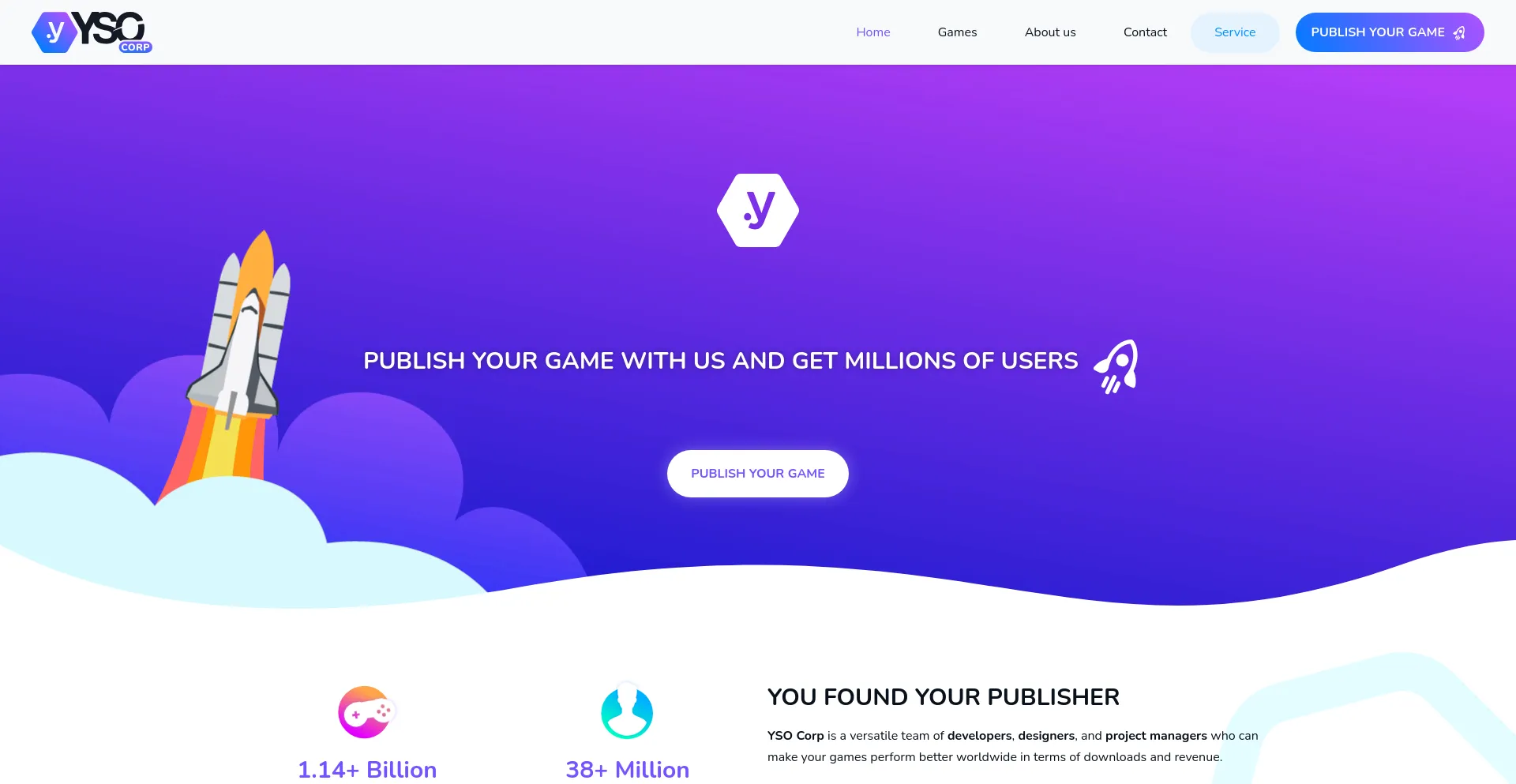 Screenshot of ysocorp.com homepage