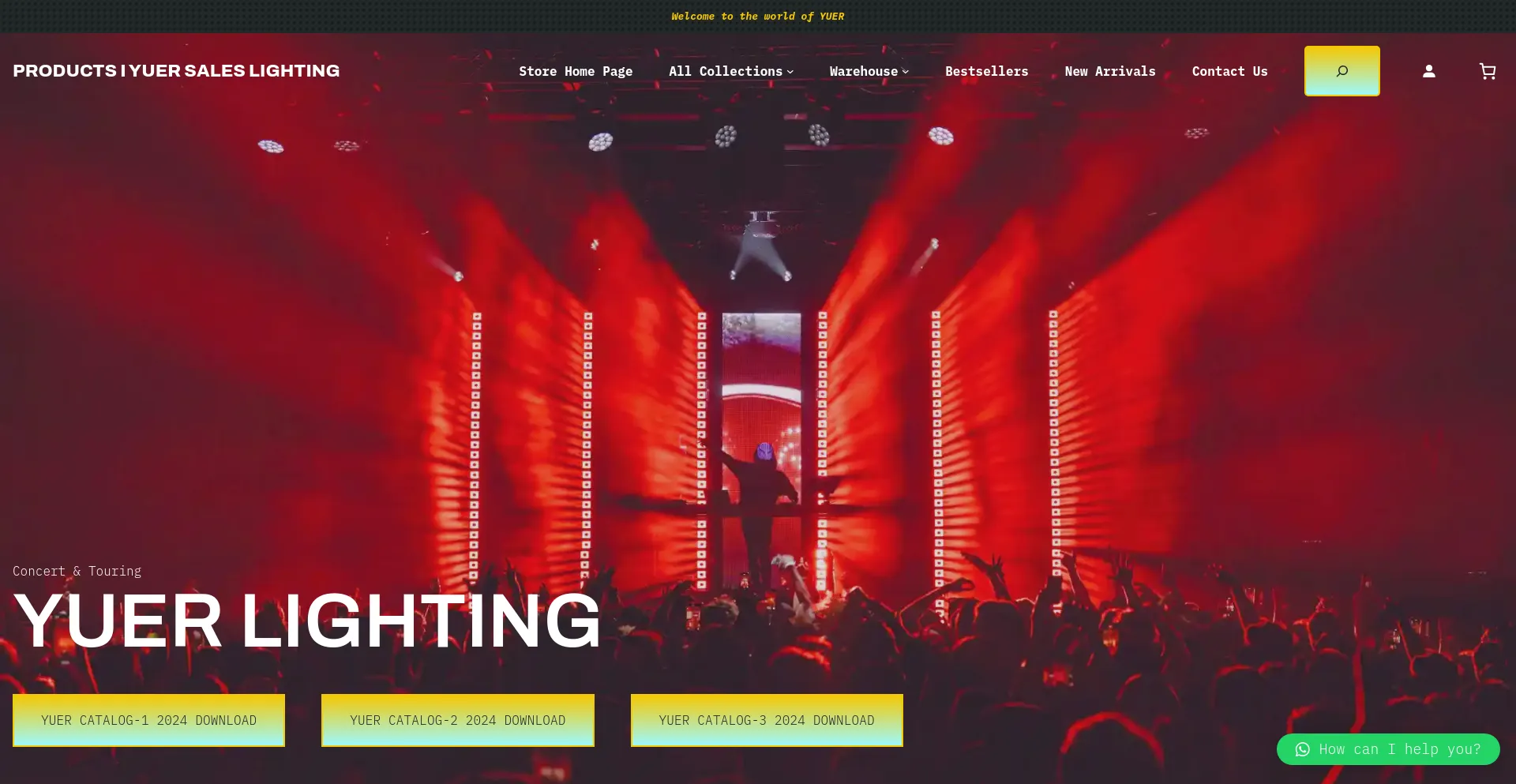 Screenshot of yuerlighting.com homepage