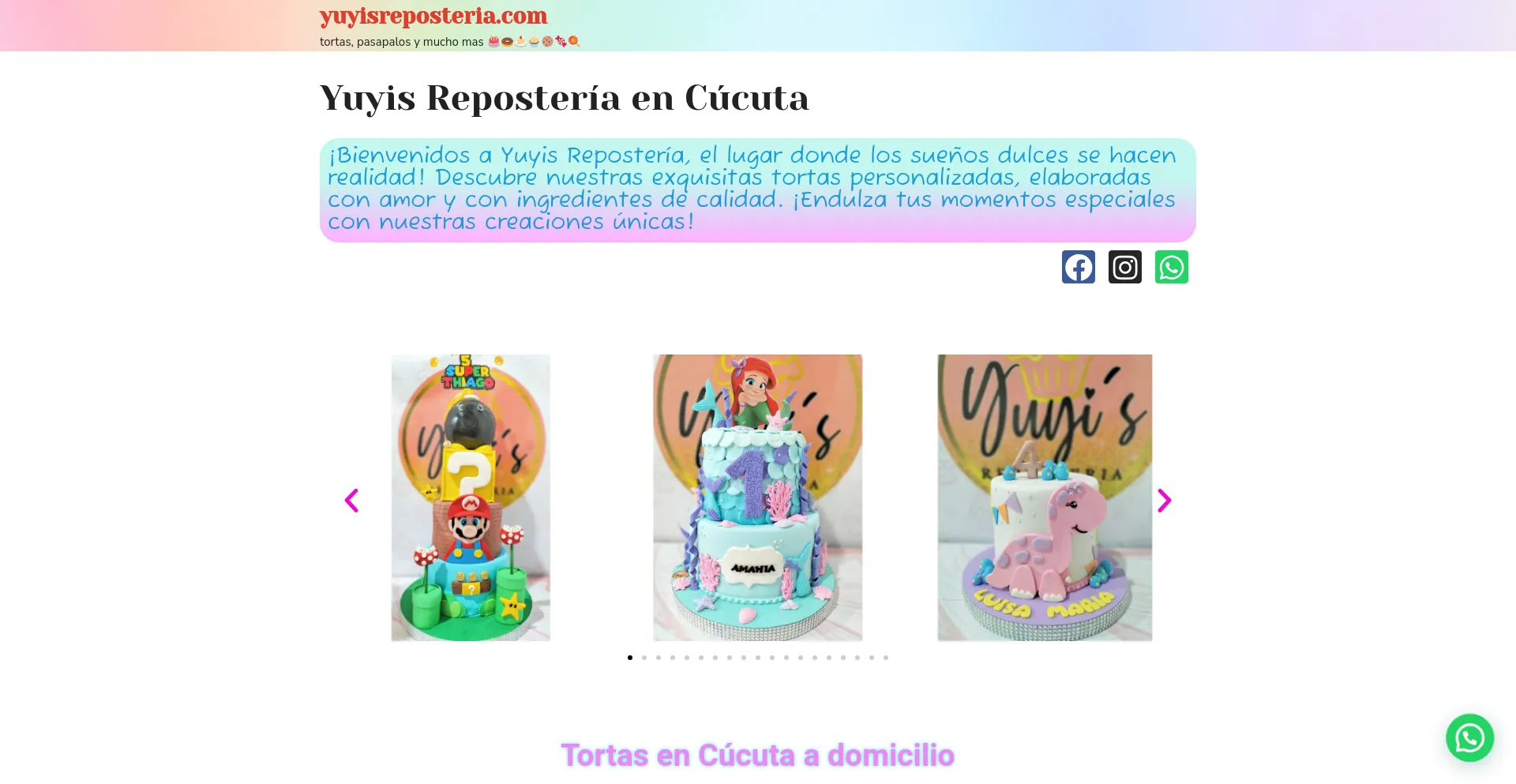 Screenshot of yuyisreposteria.com homepage