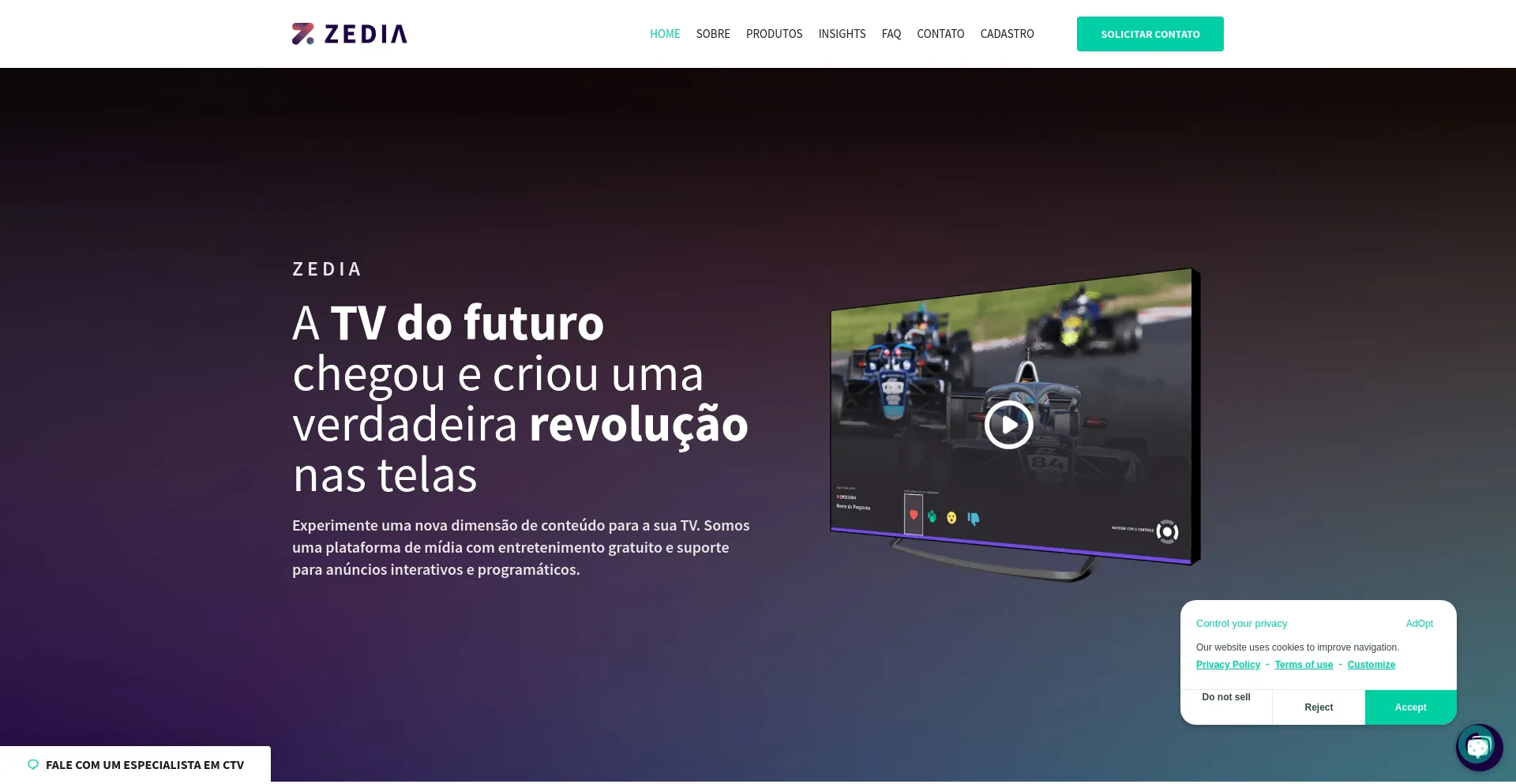 Screenshot of zedia.com.br homepage